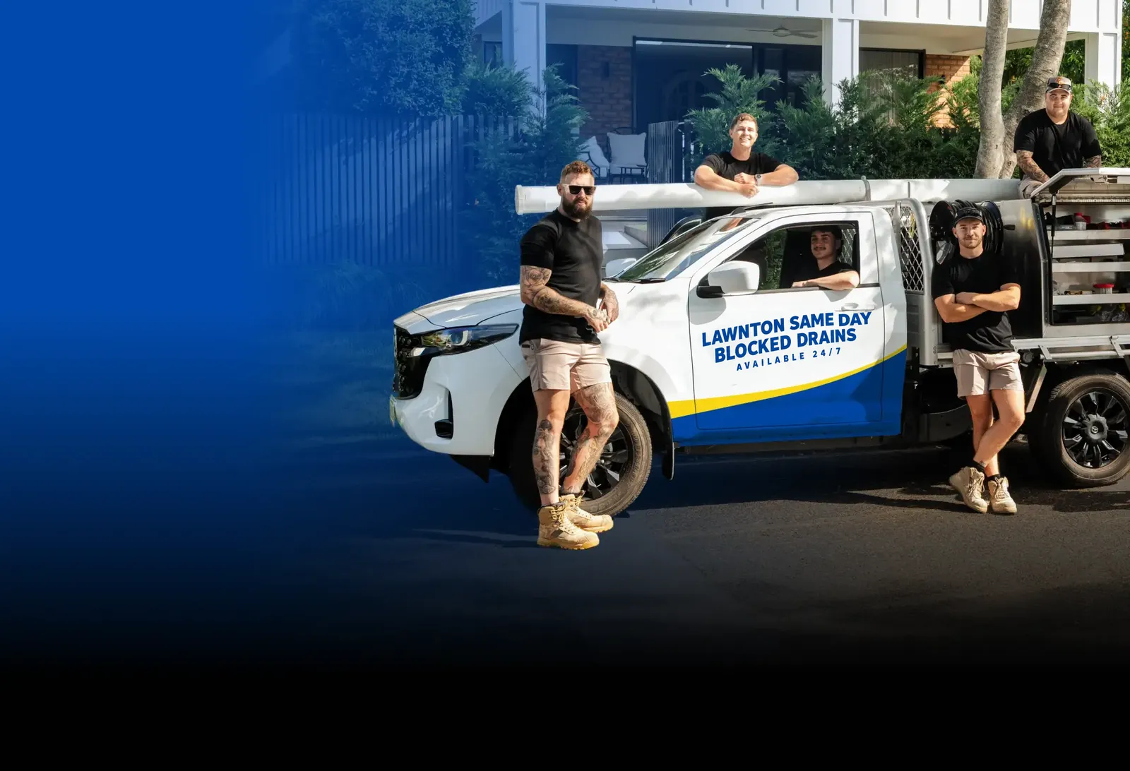 Lawnton Same Day Blocked Drains team with the ute